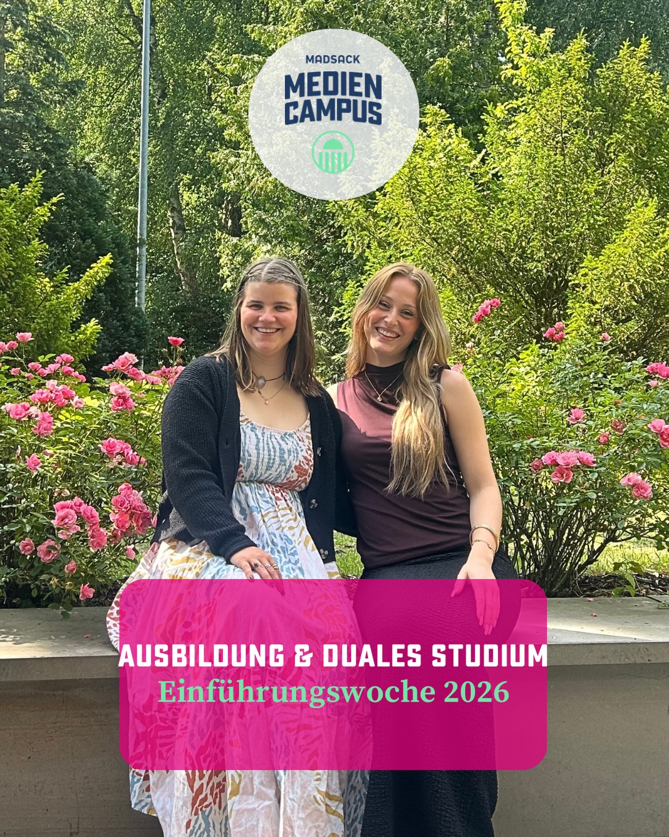 Halloo!! 👋
Wir sind Vicki und Carla und wir planen dieses Jahr die Einführungswoche für unsere neuen Azubis und Dualis aus mehreren Standorten. 🏢🌍
Vom ersten Brainstorming, über die Planung bis hin zur eigentlichen ersten Augustwoche sind wir für alles zuständig und könnten nicht gespannter sein! ✨
 
Wir können es kaum erwarten, die neuen Gesichter in unserem Team willkommen zu heißen! ☀️📅
 
#Madsackmediencampus #Ausbildung2026 #Ausbildung #DualesStudium #Team WorkLife